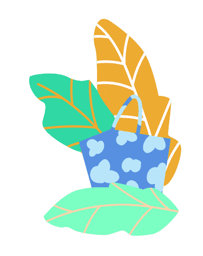 Bag with leaves illustration