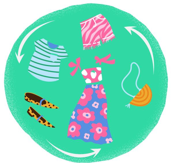 Illustration of clothing items