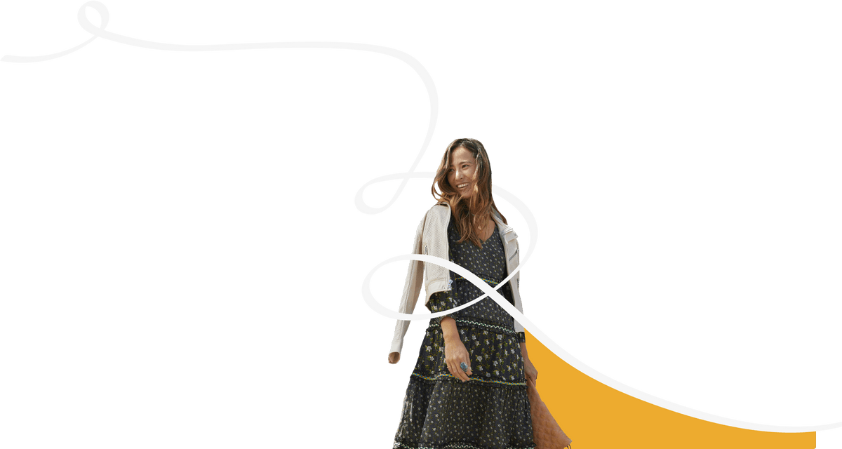 Happy woman in a dress