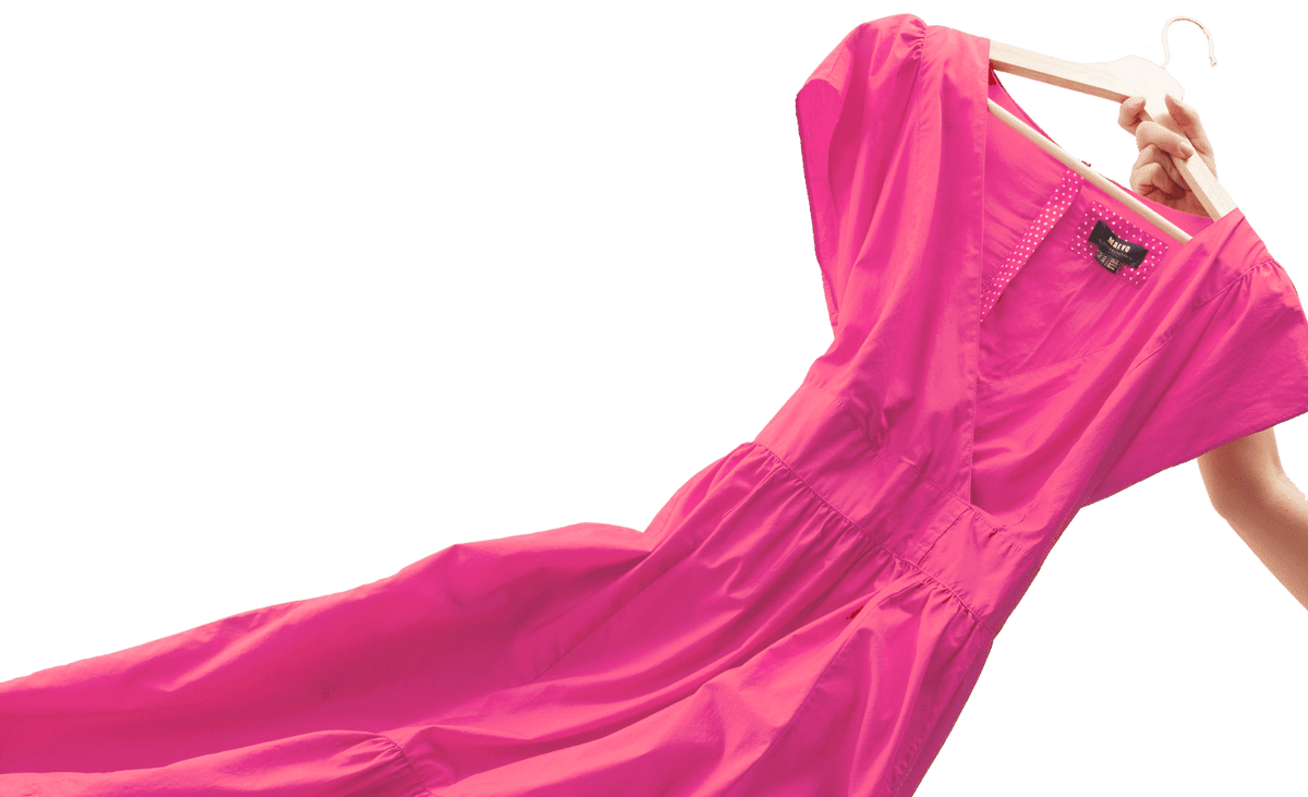 Woman inspecting a shirt